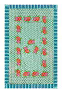Reversible quilt 180x270 cm - Hima big flower turquoise