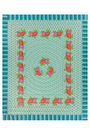 Reversible quilt 220x270 cm - Hima big flower turquoise
