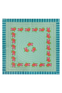 Reversible quilt 250x270 cm - Hima big flower turquoise