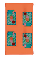 Set of 2 cotton placemats 35x48 cm - Hima big flower turquoise