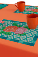 Set Di 2 Tovagliette Cotone 35x48 cm - Hima Big Flower Turquoise