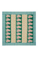 Cotton cloth 180x180 cm - Leopard stripes green