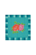 Cotton napkin 50x50 cm - Hima big flower turquoise