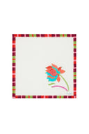 Linen napkin 50x50 cm - Japanese white red turquoise