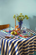 Cotton Cloth  140X240Cm - Nizam Stripes Blue Natural