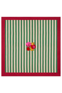 Cotton Cloth  180X180Cm - Nizam Stripes Green Natural