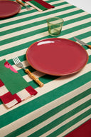 Cotton Cloth  180X270Cm - Nizam Stripes Green Natural