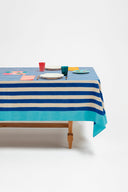 Cotton Cloth  220X220Cm - Nizam Stripes Blue Natural
