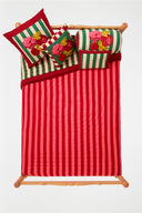 Trapunta Reversibile 250X270Cm - Nizam Stripes Green Natural