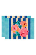Set of 2 cotton placemats 35x48 cm - Nizam stripes blue natural