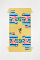 Set of 2 cotton placemats 35x48 cm - Nizam stripes blue natural