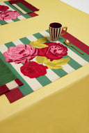 Set of 2 cotton placemats 35x48 cm - Nizam stripes green natural