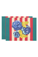 Set Of 2 Cotton Placemats 35x48 Cm - Nizam Stripes Red Natural