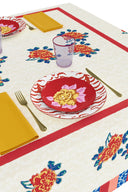 Telo Cotone 220x220 cm - Ortensia Red Gold
