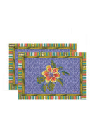 Set Of 2 Cotton Placemats 35X48 cm - Oriental Garden Pervinch