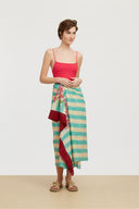 Sarong - Issimo X Lisa Corti Bougainvillea Stripes White Veronese