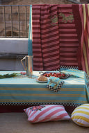 Lisa Corti x The Socialite Family Cotton Cloth 140x240 cm - Tiger Light Blue