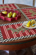 Lisa Corti x The Socialite Family Cotton Placemat 35x48 cm - Tiger Bordeaux
